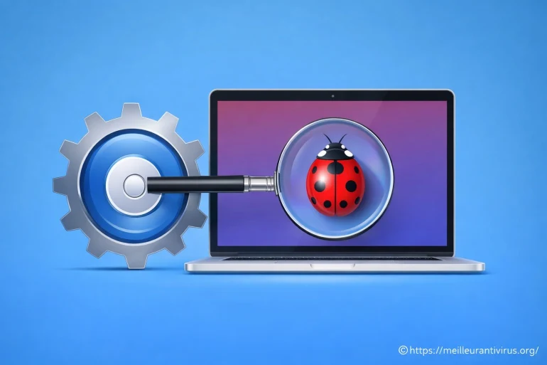 Ordinateur loupe coccinelle bug